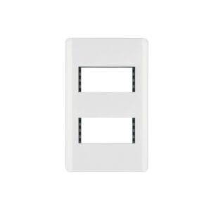 Placa blanca de 2 ventanas 1 módulo, línea Lisboa, VOLTECK