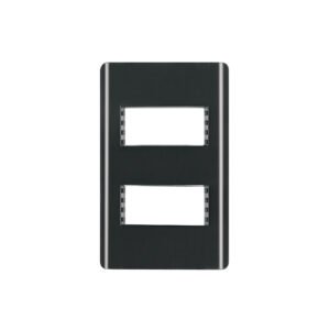 Placa negra de 2 ventanas 1 módulo, línea Lisboa, VOLTECK