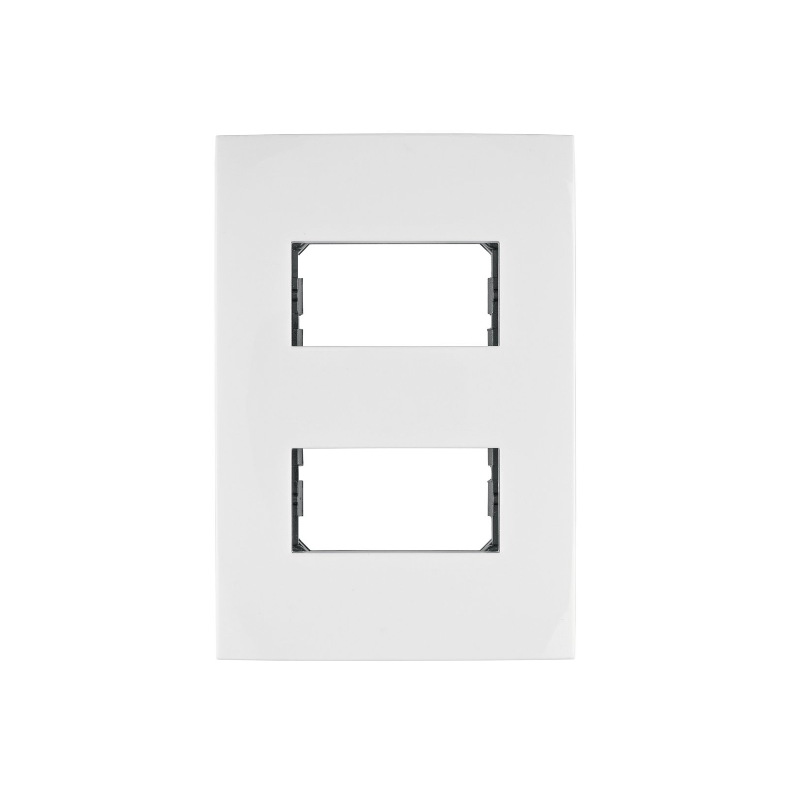 PPDO-OB.jpg Placa 2 módulos de ABS, línea Oslo, color blanco, VOLTECK - Image 1