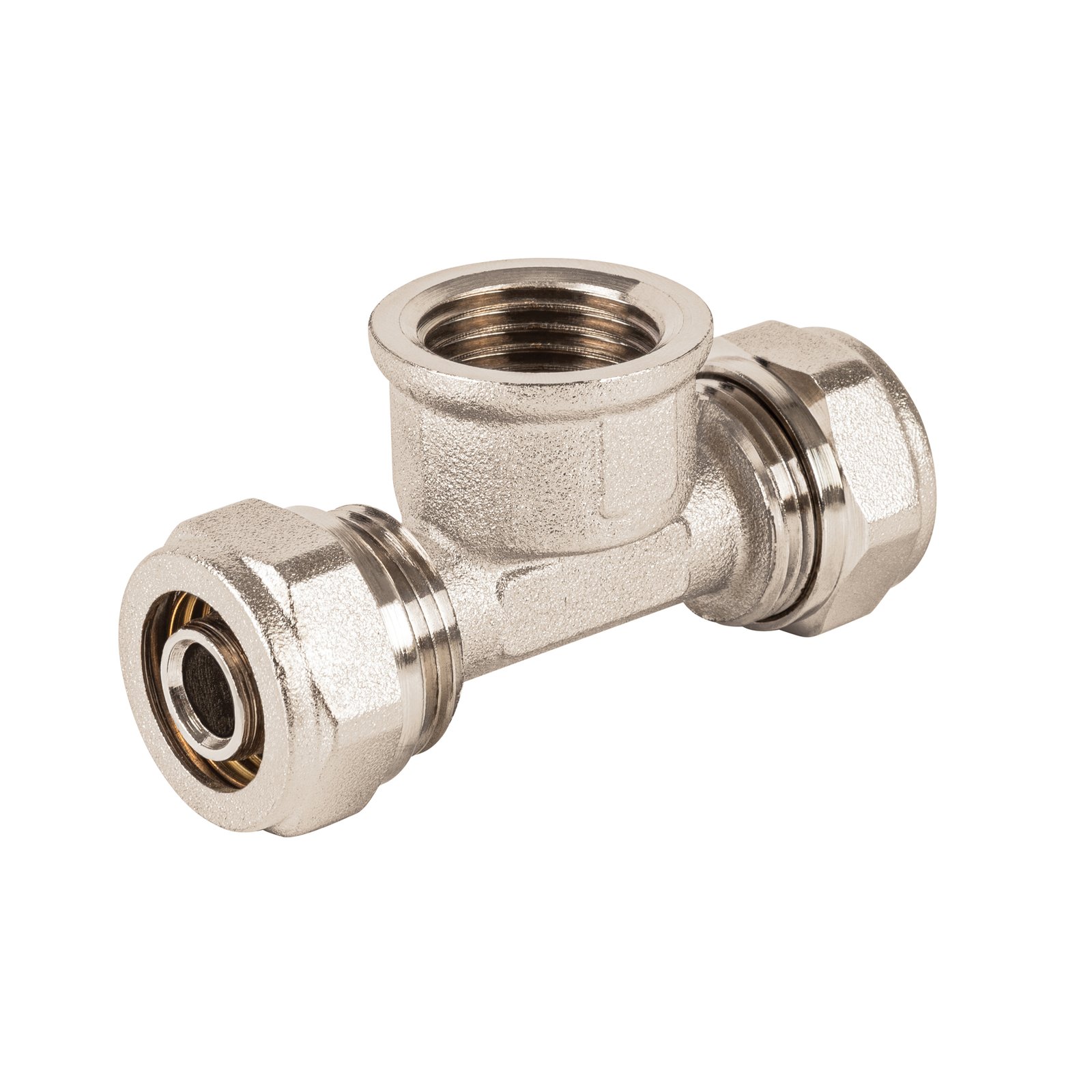 Tee para PEALPE,3/8x1/2x3/8',con rosca hembra central, FOSET