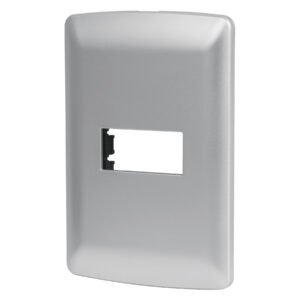 Placa 1 módulo de ABS, línea italiana, color plata, VOLTECK