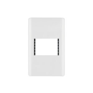 Placa blanca de 1 ventana 1.5 módulos, línea Lisboa, VOLTECK