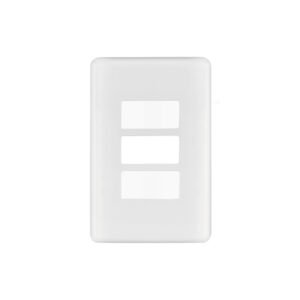 Placa 3 módulos de ABS, blanca, VOLTECK BASIC