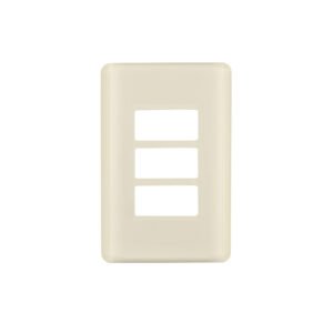 Placa 3 módulos, marfil, línea VOLTECK BASIC