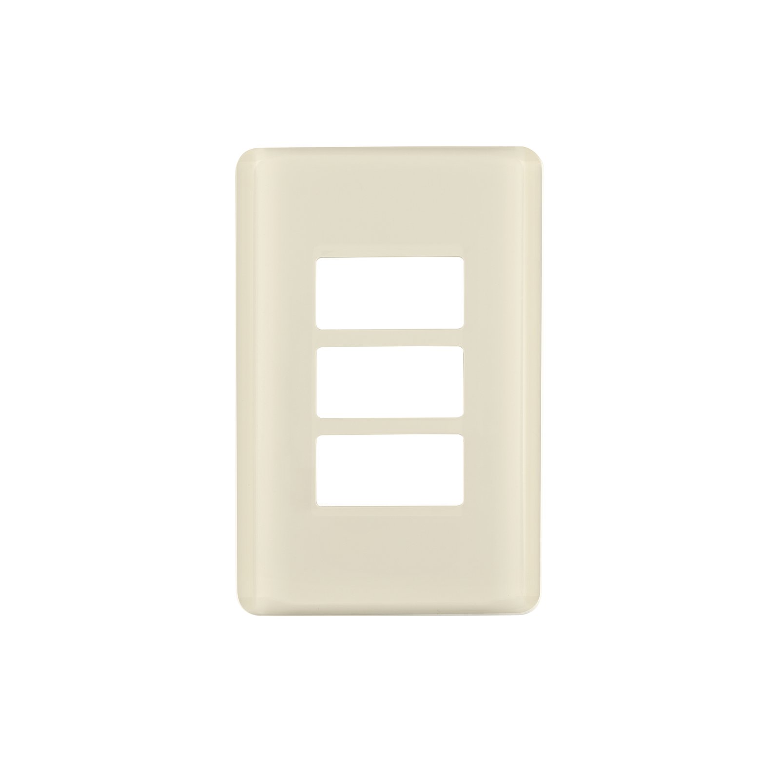 Placa 3 módulos, marfil, línea VOLTECK BASIC