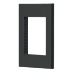 Placa 1 ventana, 3 módulos, línea Española, color negro