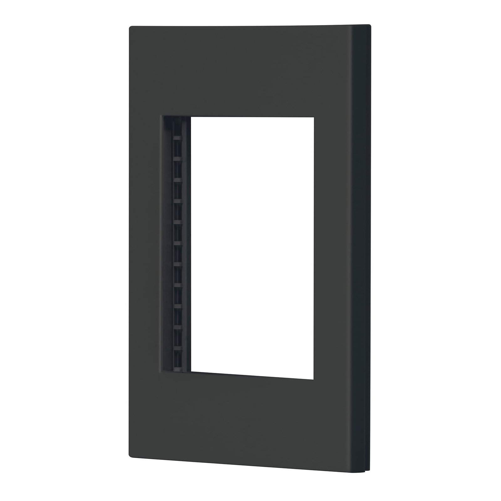 Placa 1 ventana, 3 módulos, línea Española, color negro