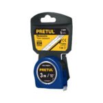 Flexómetro azul 3 m cinta 13 mm, en tarjeta, PRETUL