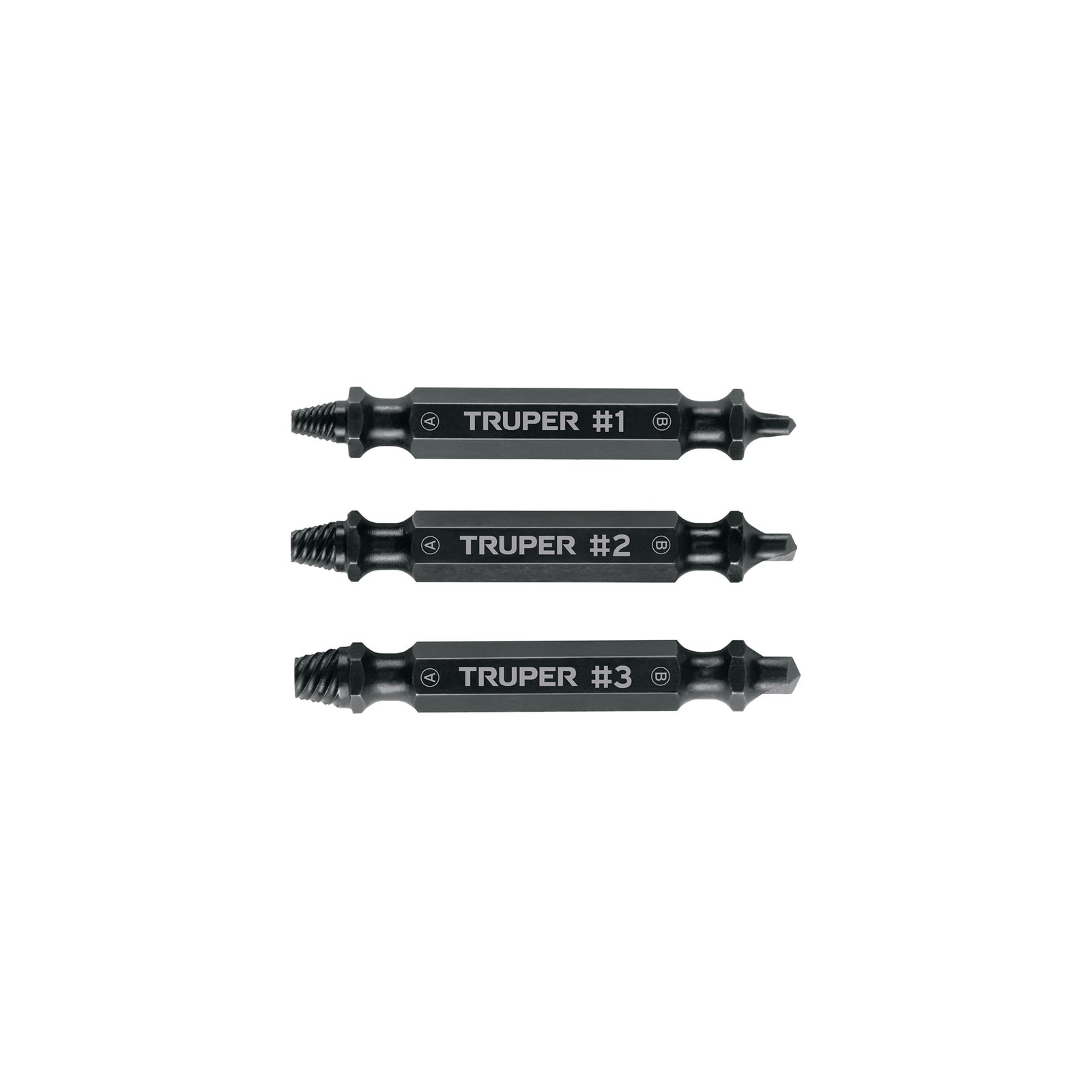 Juego de 3 puntas extractoras de tornillos, TRUPER