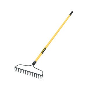 Rastrillo jardinero, 16 dientes, mango 60' fibra de vidrio