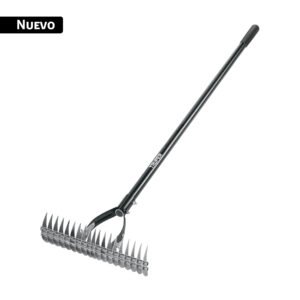 Rastrillo aireador de 19 dientes, mango 54', fibra vidrio
