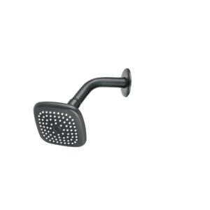 Regadera cuadrada 3-3/4' brazo y chapetón, negro, BASIC