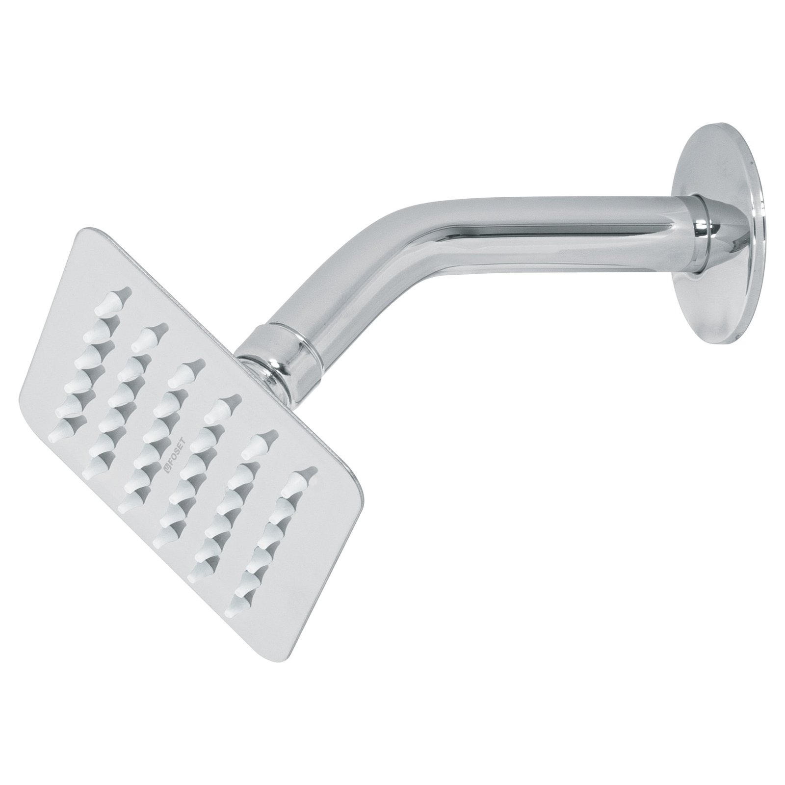 R-413.jpg Regadera cuadrada 4', acero inox, con brazo, cromo, TÚBIG - Image 1