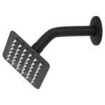 Regadera cuadrada 4', acero inox, con brazo, negro, TÚBIG