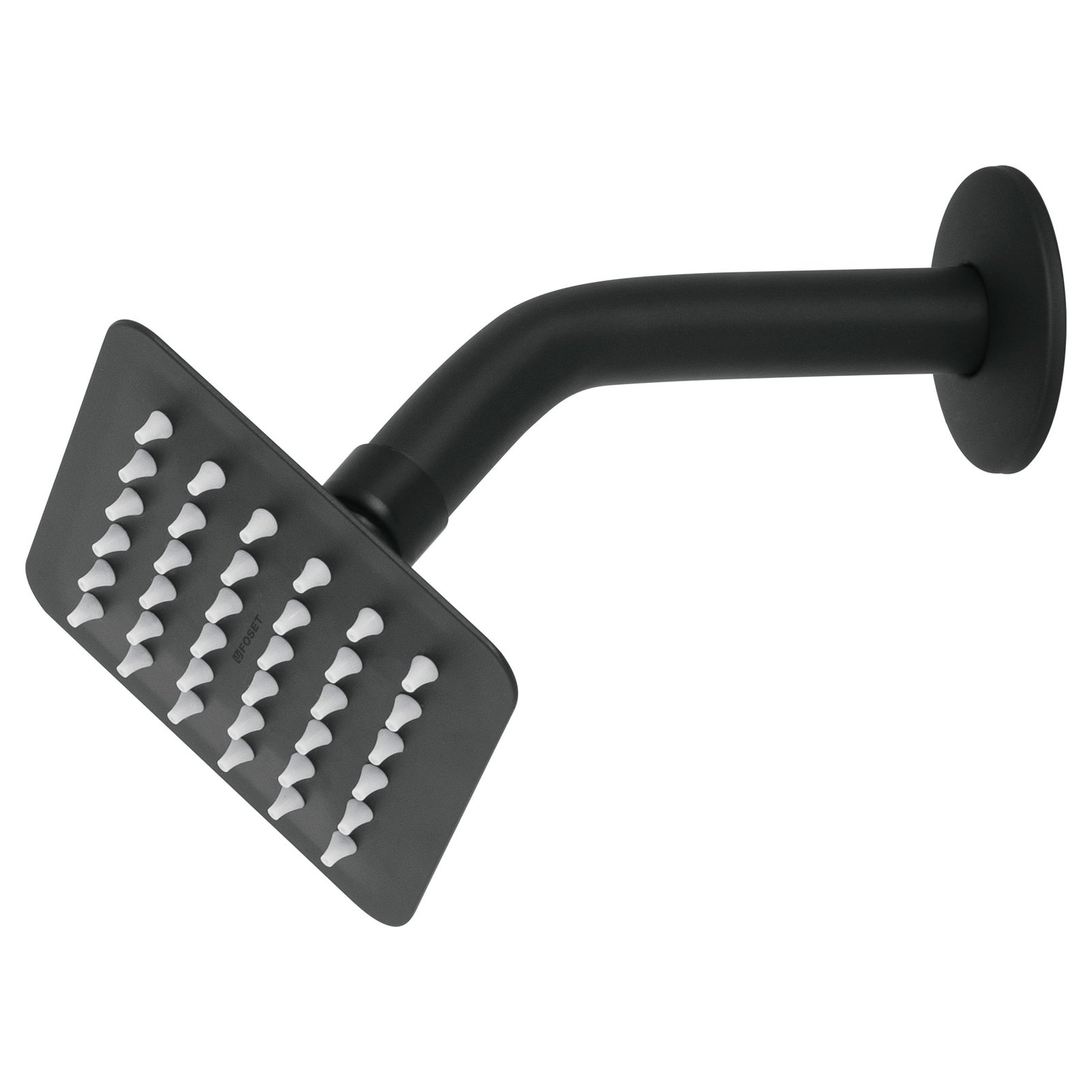 R-413M.jpg Regadera cuadrada 4', acero inox, con brazo, negro, TÚBIG - Image 1