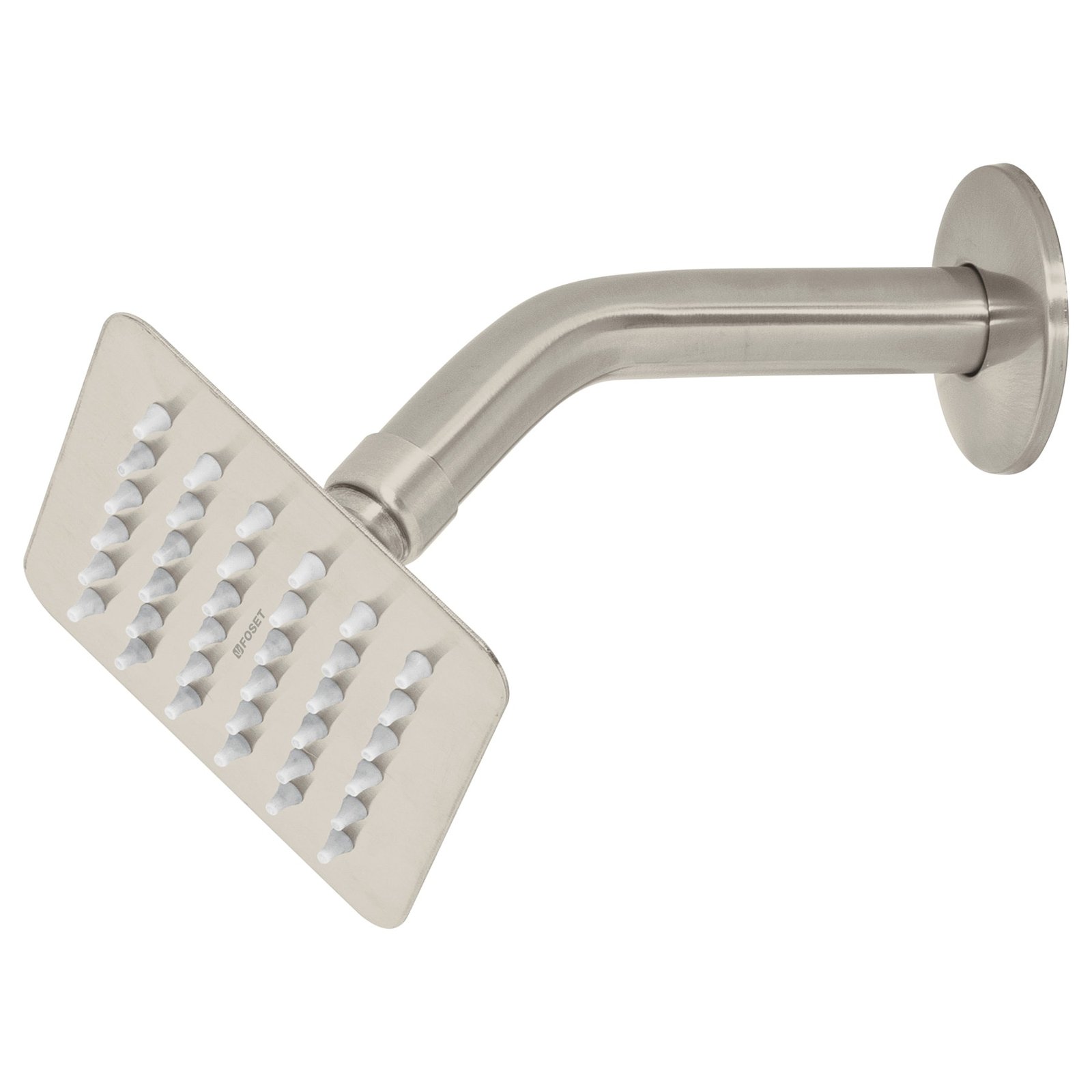 R-413N.jpg Regadera cuadrada 4', acero inox, con brazo, satín, TÚBIG - Image 1