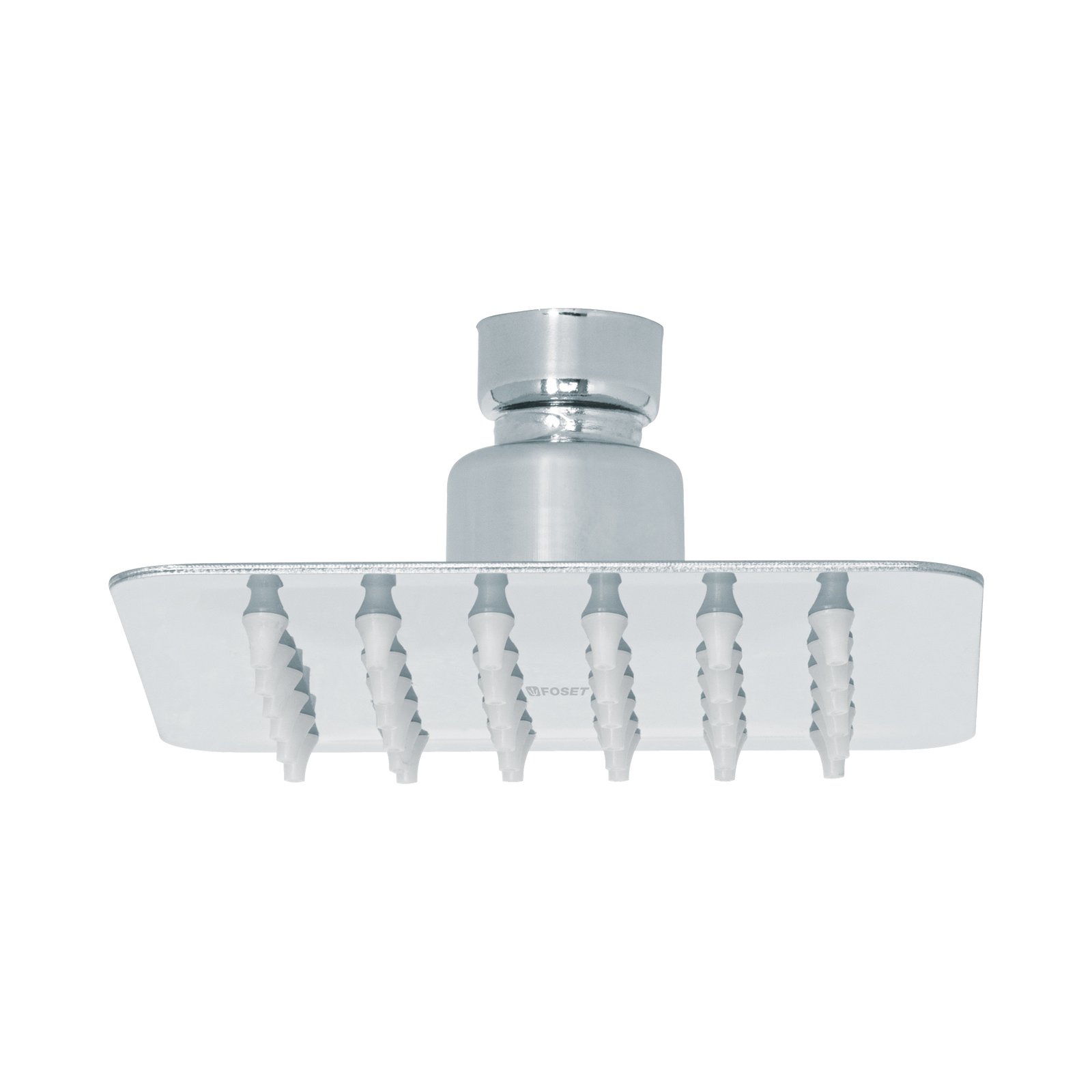 R-413S.jpg Regadera cuadrada 4', acero inox, sin brazo, cromo, TÚBIG - Image 1
