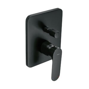 Monomando para regadera con desviador, negro, FOSET RIVIERA