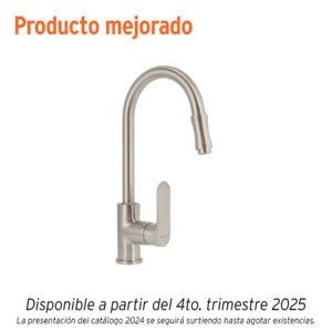 Monomando retráctil para fregadero, satín, FOSET RIVIERA