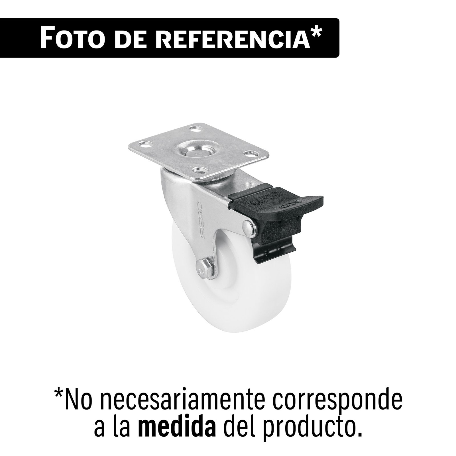 Rodaja de polietileno 3' placa giratoria, con freno, FIERO