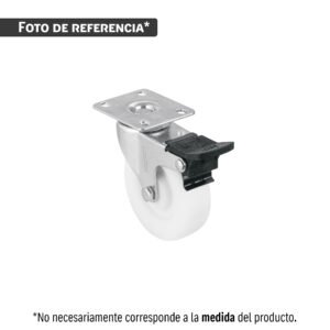 Rodaja de polietileno 2' placa giratoria, con freno, balero