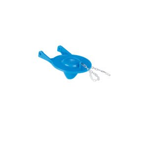 Sapo 3' para WC, PVC azul, cadena plástica, FOSET BASIC