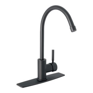 Monomando para fregadero, cuello alto, negro mate, TÚBIG