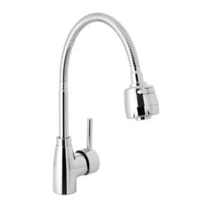 Monomando para fregadero con cuello flexible, cromo, TÚBIG