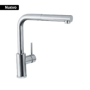 Monomando para fregadero, cuello extraíble, cromo, TUBIG