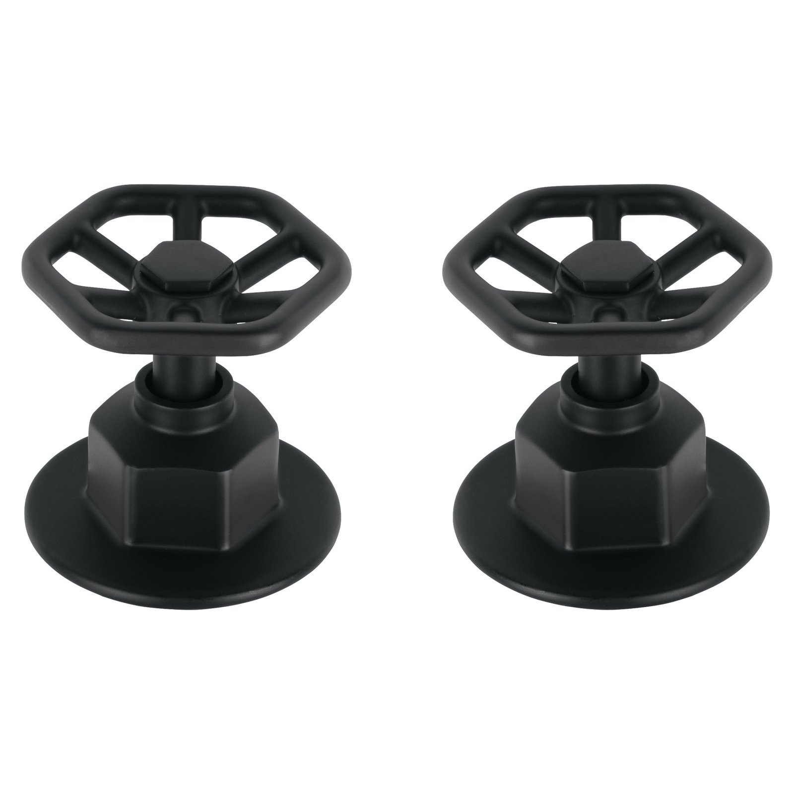 Juego de 2 manerales para regadera, volante, negro, TÚBIG
