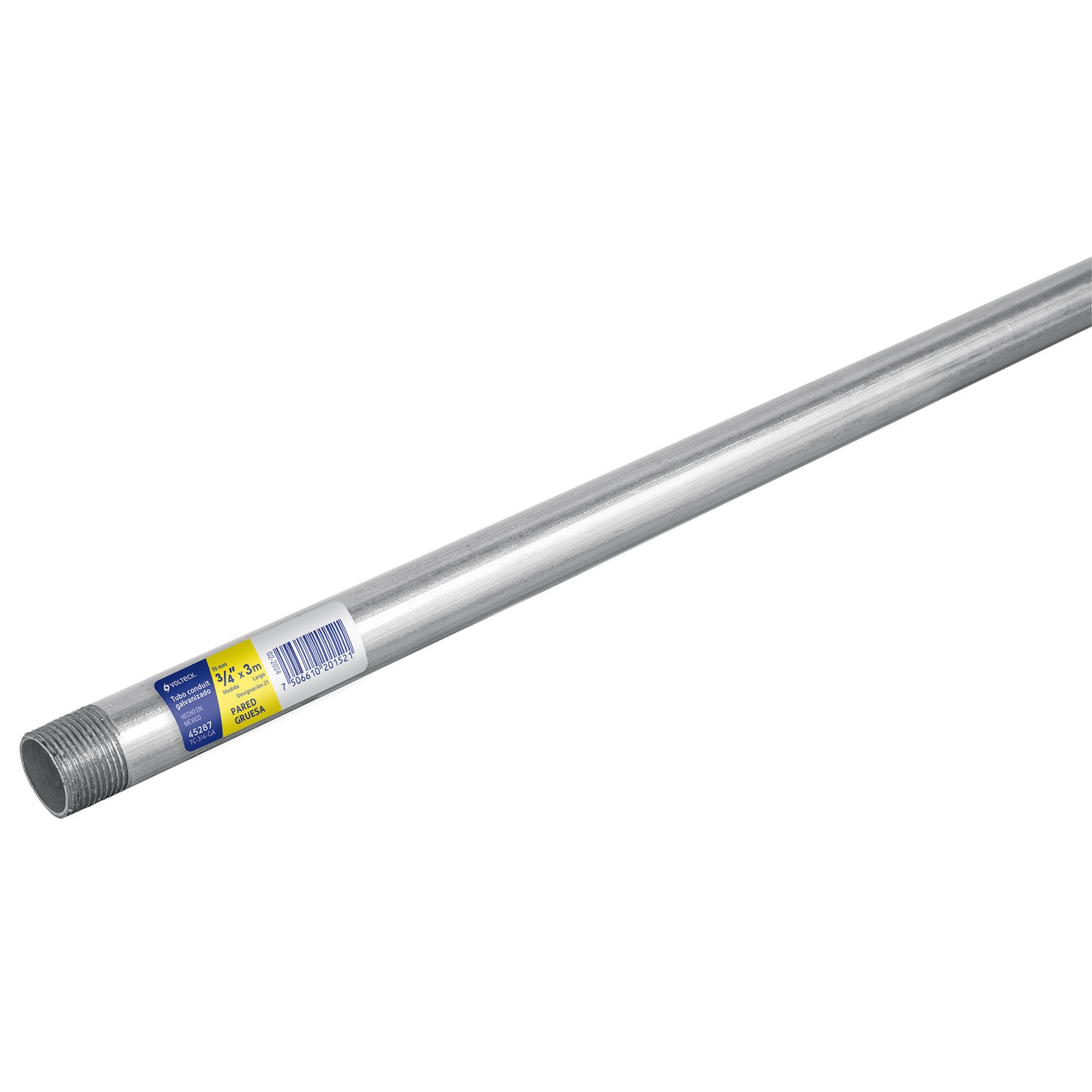 Tubo Conduit 3/4' pared gruesa (1.6 mm), et. amarilla, 3 m