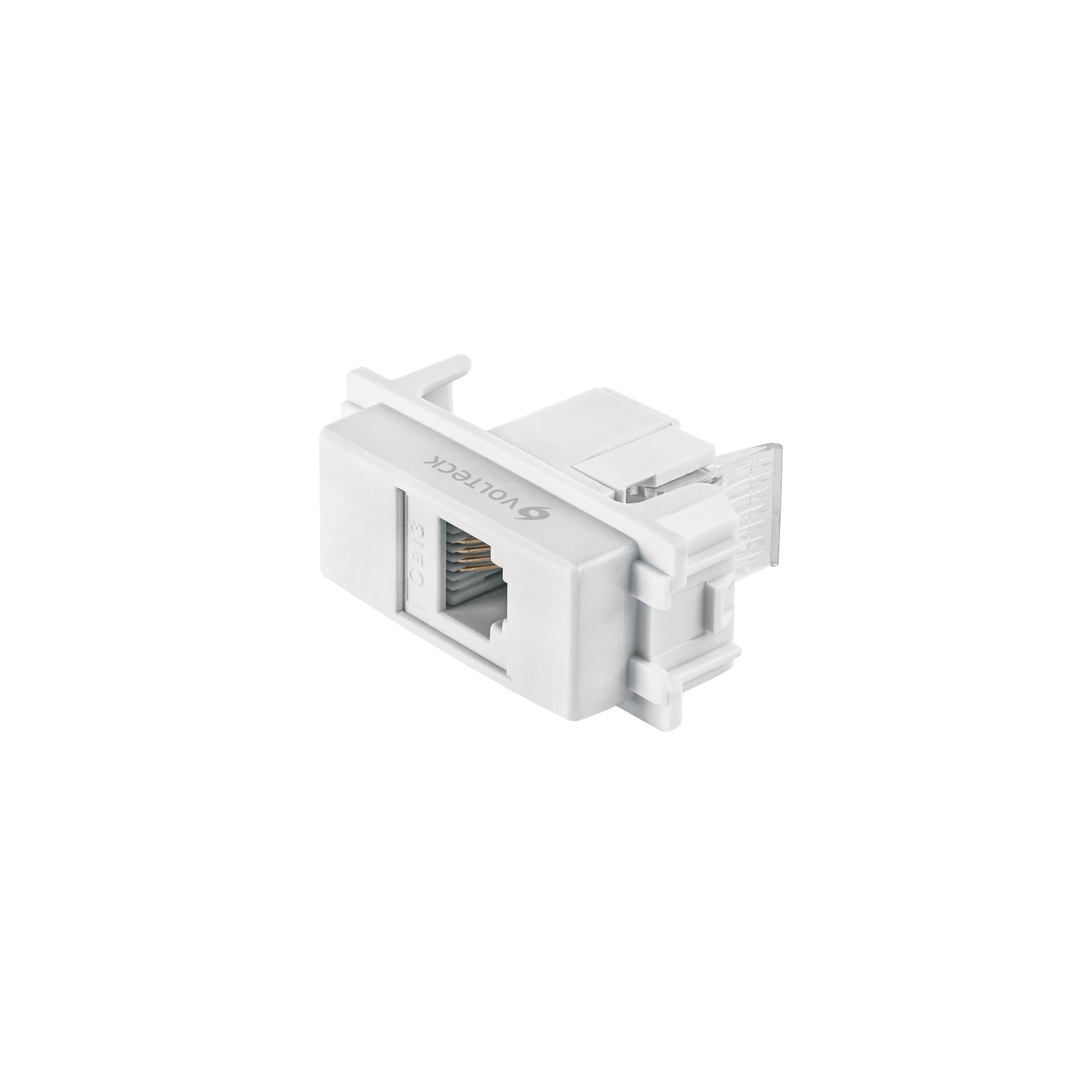 Toma de teléfono, línea Italiana, color blanco, VOLTECK