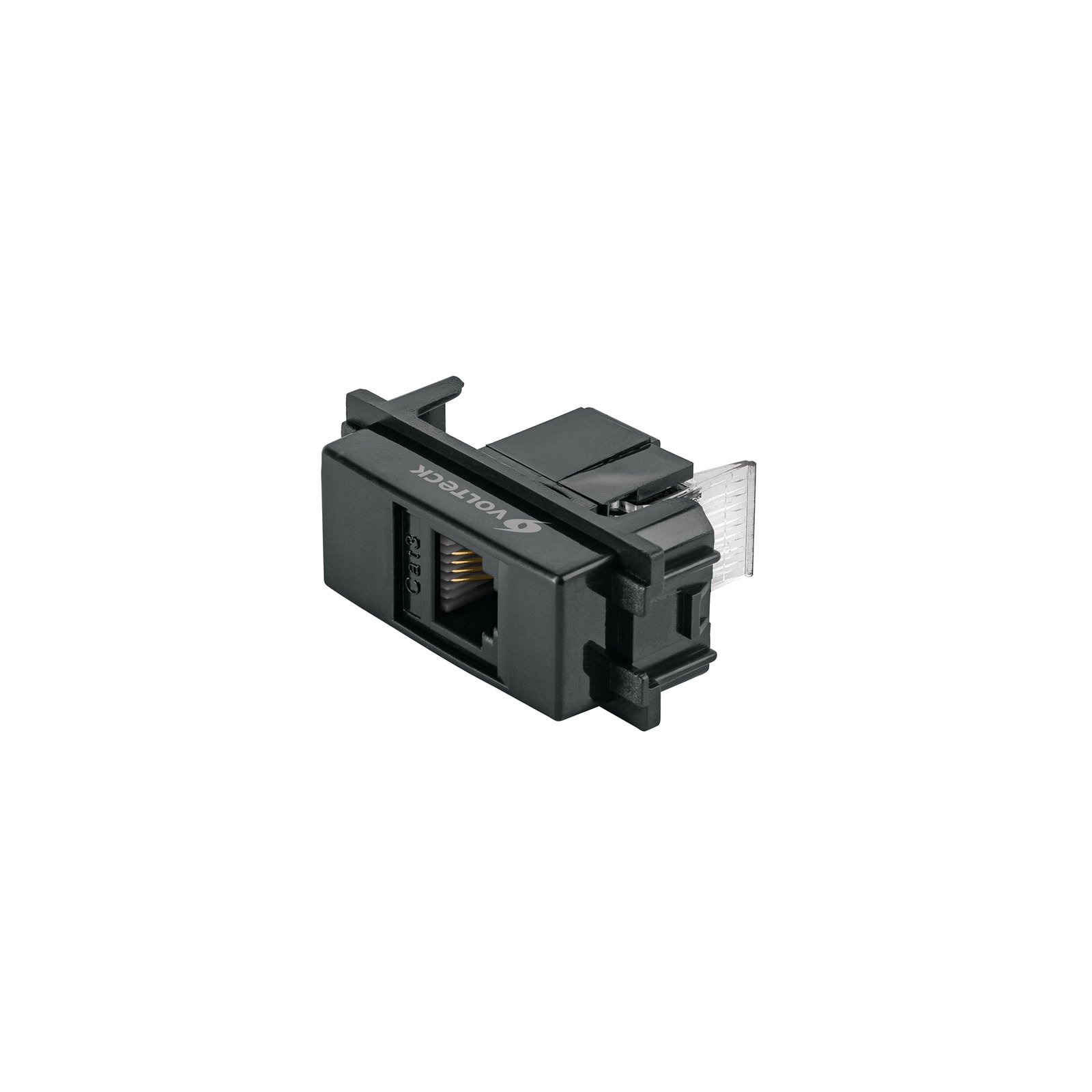 Toma de teléfono, línea Italiana, color negro, VOLTECK