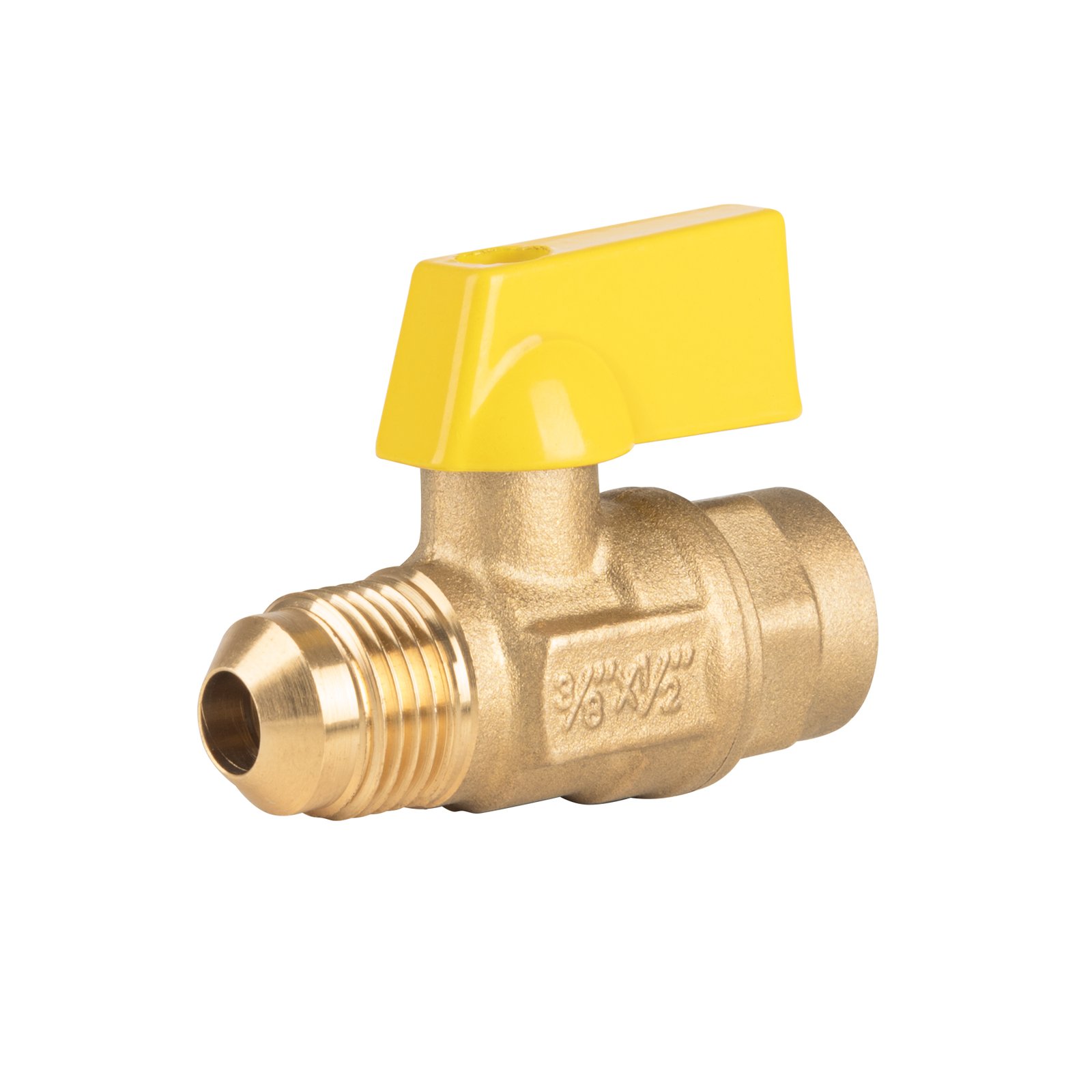 Válvula de control para gas, latón, 3/8'flare x 1/2'soldable
