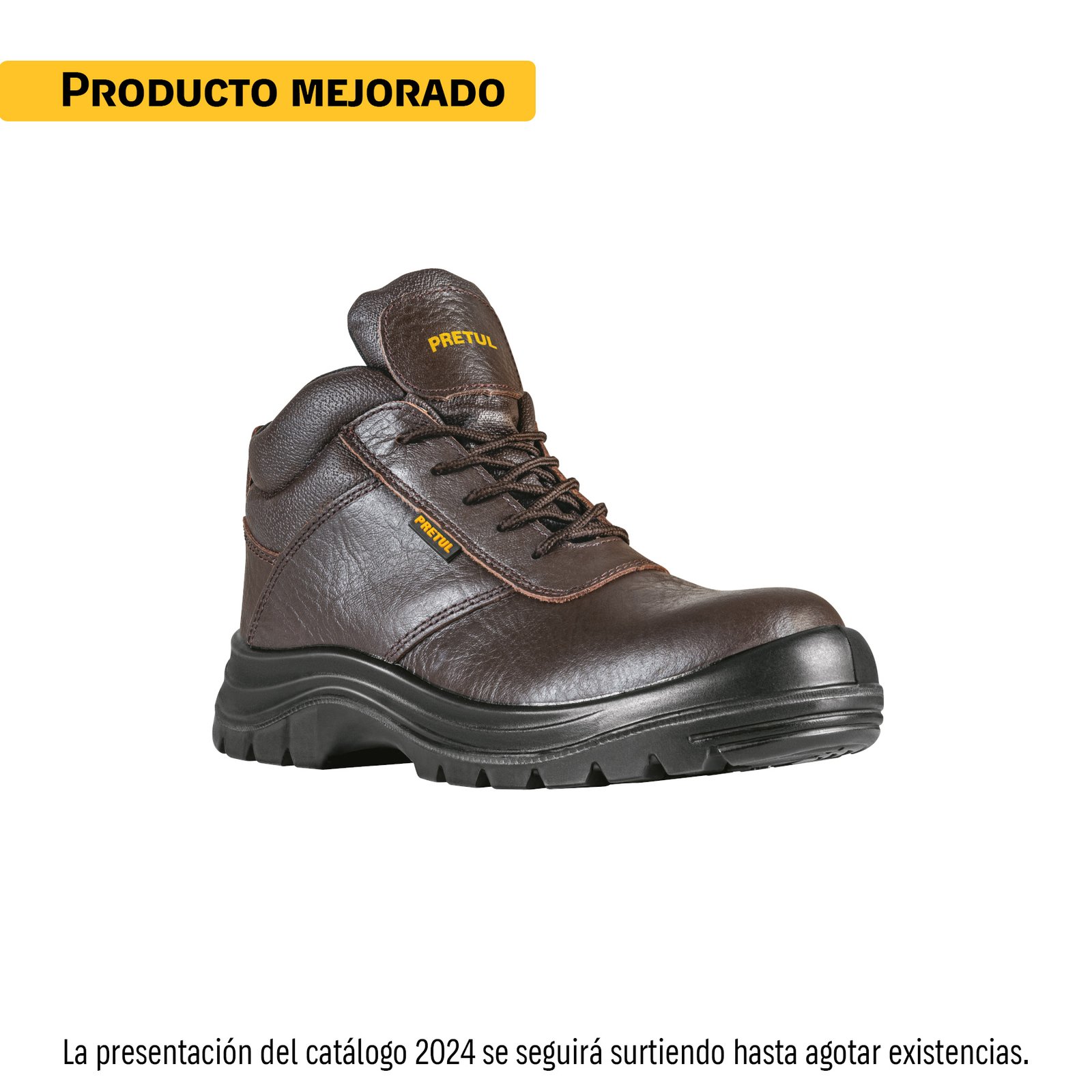 Bota de seguridad café, #29, casquillo de composite, PRETUL